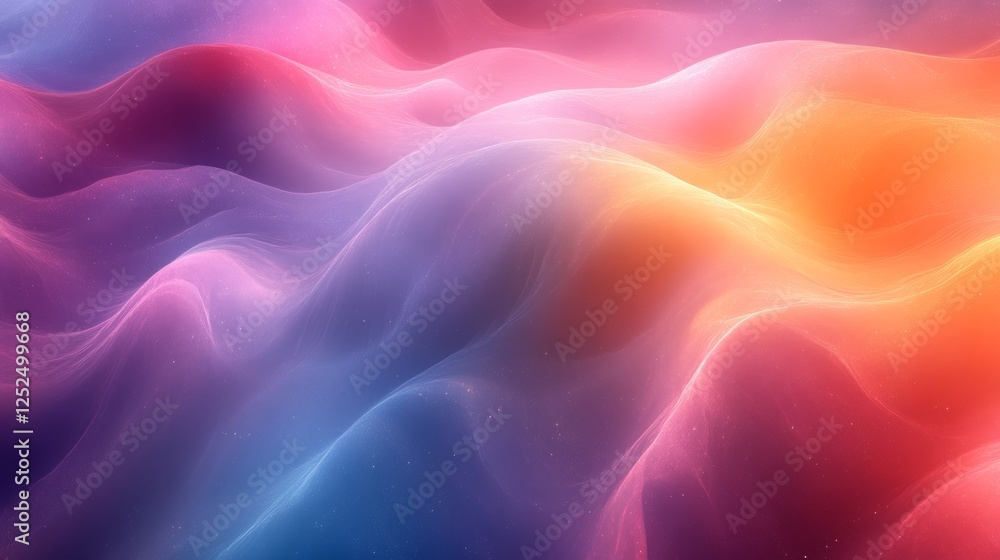 Aufkleber colorful abstract waves with gradient hues and ethereal patterns. artistic and creative background concept
