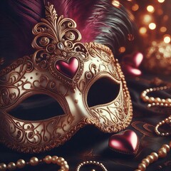 Masquerade Mask Heart A ornate mask with heart sha