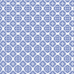 seamless pattern with blue flowers