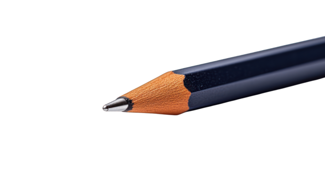 Sharp black graphite pencil isolated
