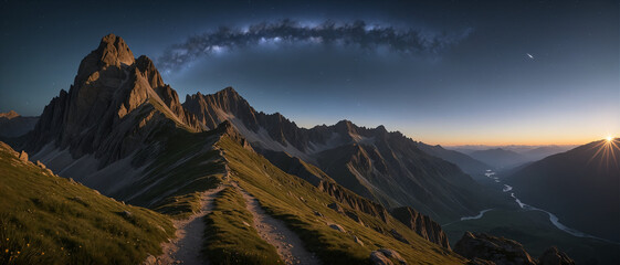 sunrise over the mountains