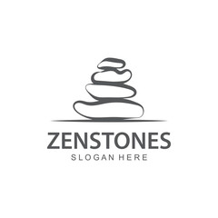 Home Stone Logo  zenstone  balance stone logo with Geometric Arch Design