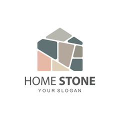 Home Stone Logo  zenstone  balance stone logo with Geometric Arch Design