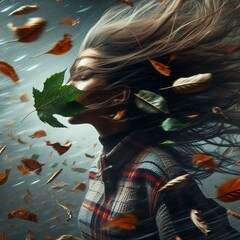 Leaves Being Blown Off Trees Leaves being violently ripped from