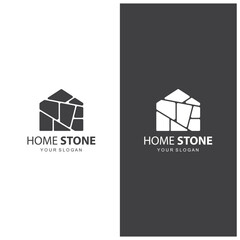 Home Stone Logo  zenstone  balance stone logo with Geometric Arch Design