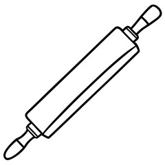 Classic Rolling Pin Line Drawing