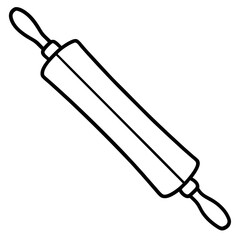 Classic Rolling Pin Line Drawing