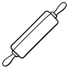 Classic Rolling Pin Line Drawing