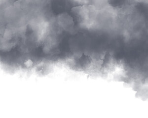 曇り空の水彩風イラスト　背景　