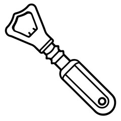 Clean and Minimal Wine Tool Line Art