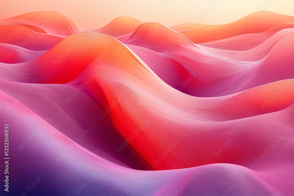 Poster a pink and red landscape with a lot of curves. background isolate of teachnology.