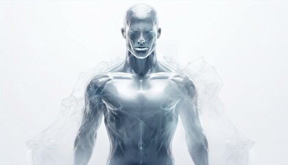 Fototapeta premium 白い背景に近未来的なマネキン