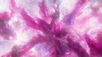 Fototapeta premium Abstract Amethyst Crystal Formation Clusters in a Geode Like Appearance with Bright Shining Light.
