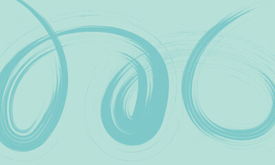 Grainy blue spiral brush strokes with spray texture. Hand drawn horizontal banner with thick blue curved brush strokes. Distress texture background with scattered tiny dots. Retro background.