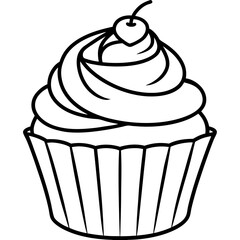 Cupcake-Themed Vector Line Art Creations