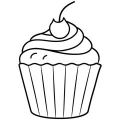 Cupcake-Themed Vector Line Art Creations