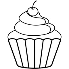 Cupcake-Themed Vector Line Art Creations