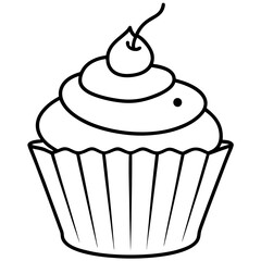 Cupcake-Themed Vector Line Art Creations