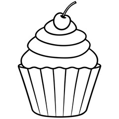 Cupcake-Themed Vector Line Art Creations