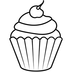 Cupcake-Themed Vector Line Art Creations