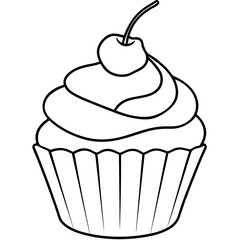 Cupcake-Themed Vector Line Art Creations