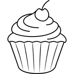 Cupcake-Themed Vector Line Art Creations
