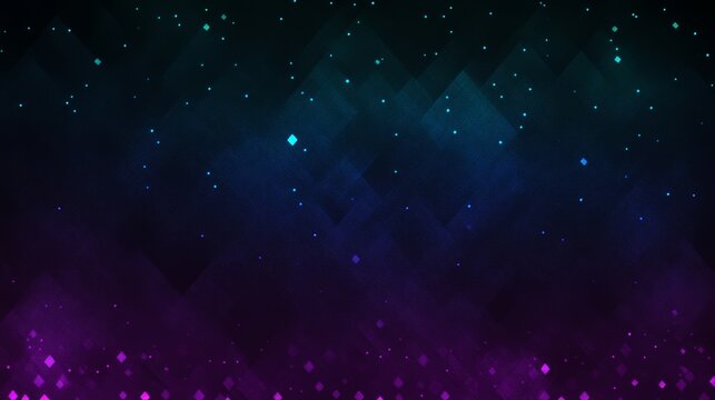 Abstract Geometric Background with Diamonds Sparkle Effects in Dark Blue and Purple Tones.