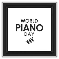 WORLD PIANO DAY silhouette vector illustration