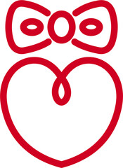 リボンが上に付いているハートのアイコン