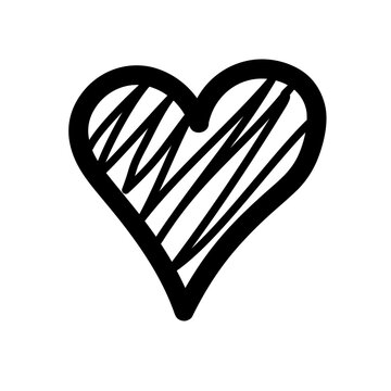 Heart Scribble White