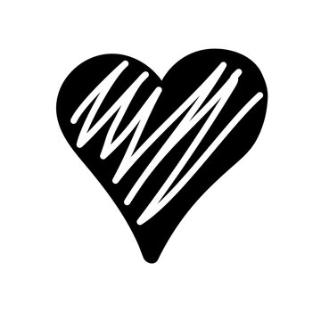 Heart Scribble Black