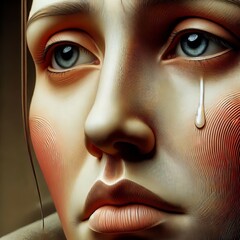 Melancholy A face with a sad expression a droopy mouth and a ref