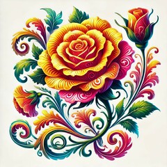 Mexican Fiesta Rose A bright colorful rose with de