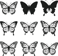 Butterfly Silhouettes Collection – Elegant Insect Vector Set