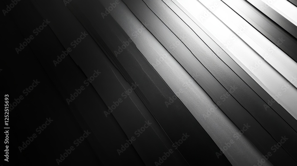 Poster abstract black and white diagonal lines with light and shadow contrast. minimalist art concept