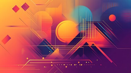 Abstract Geometric Design With Vibrant Colors And Shapes