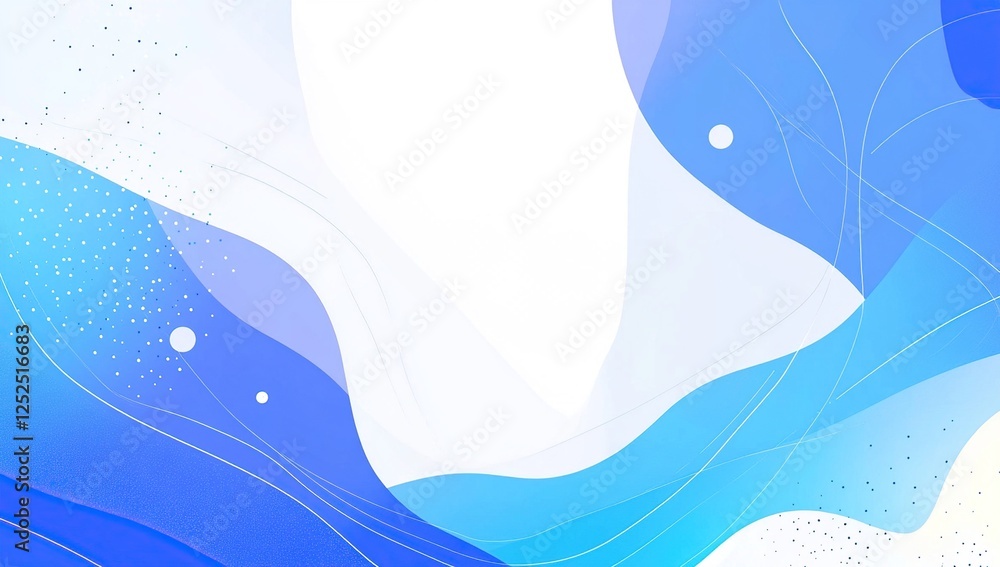 Poster abstract blue wave design: fluid shapes, swirling lines, and subtle textures create a calming visual