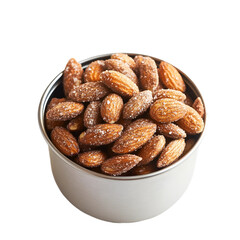Naklejka premium Tin of Homemade Cinnamon Sugar Roasted Almonds