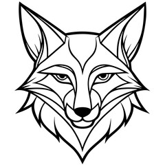 Fototapeta premium Alert fox portrait with curious expression against natural background