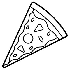 Elegant Pizza Slice Line Art