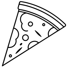 Elegant Pizza Slice Line Art