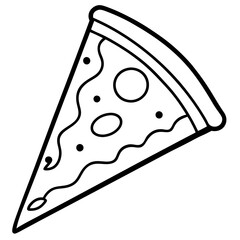Elegant Pizza Slice Line Art