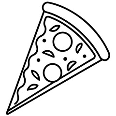 Elegant Pizza Slice Line Art