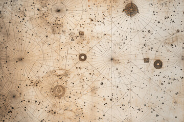 Vintage astrological map featuring intricate details and celestial designs, showcasing unique blend of art and science. Perfect for enthusiasts of astronomy and history
