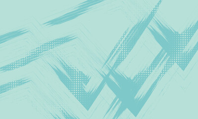 Grainy blue spiral brush strokes with spray texture. Hand drawn horizontal banner with thick blue curved brush strokes. Distress texture background with scattered tiny dots. Retro background.