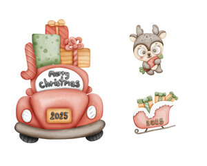 Cute bear animal with costume Christmas concept