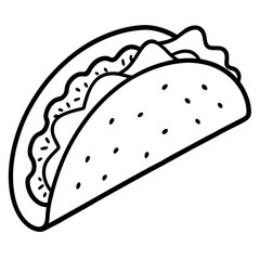 Elegant Taco Line Drawing Vector Style