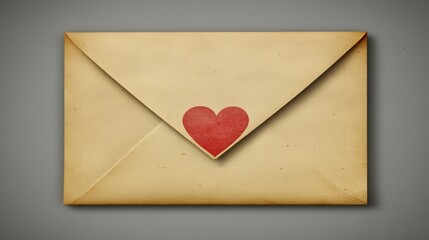 Vintage Envelope with Heart Symbol for Romantic Correspondence Design