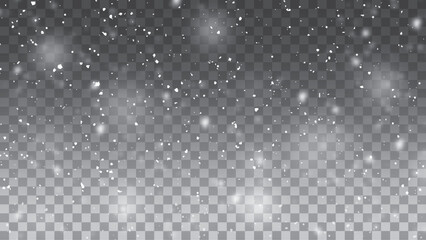 Winter snow on transparent background. Vector.