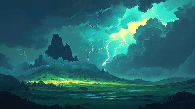 Dramatic stormy sky with dark, rolling clouds and lightning streaks. --chaos 20 --ar 16:9 --quality 2 --v 6.1 Job ID: 8b4ccbff-18ce-46bf-9029-de18e34b4d76